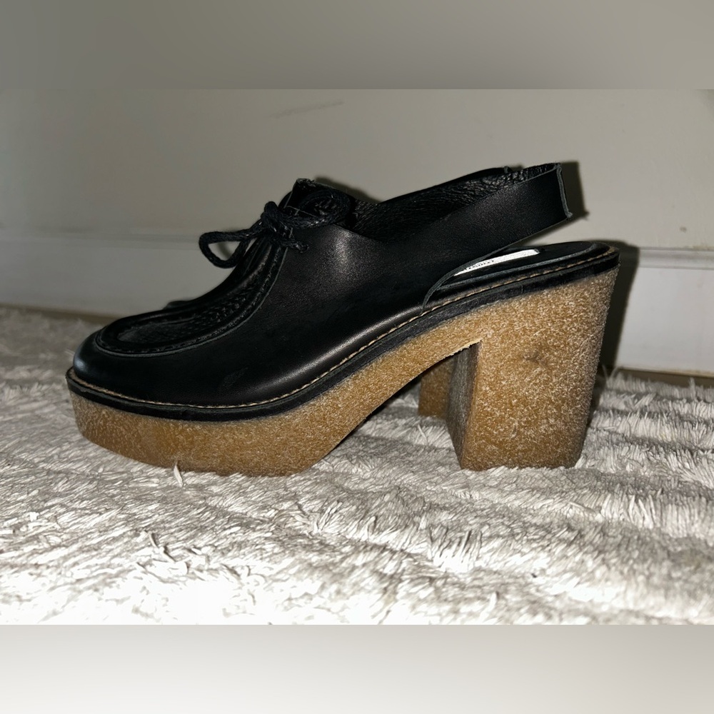 Miista London Black Platform Slingback Women's Heeled Shoes size 38